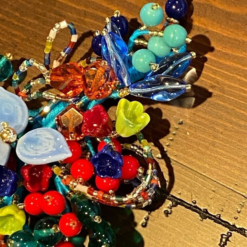 Garden Masterpiece Murano Glass Bib Necklace Valentina & Alessandra - Picture 6 of 8
